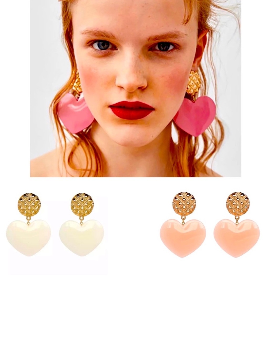 🍒3/$30 New Zara Heart Statement Earrings